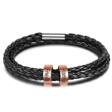 Cargar imagen en el visor de la galería, Pulseras de cuero personalizadas para hombre