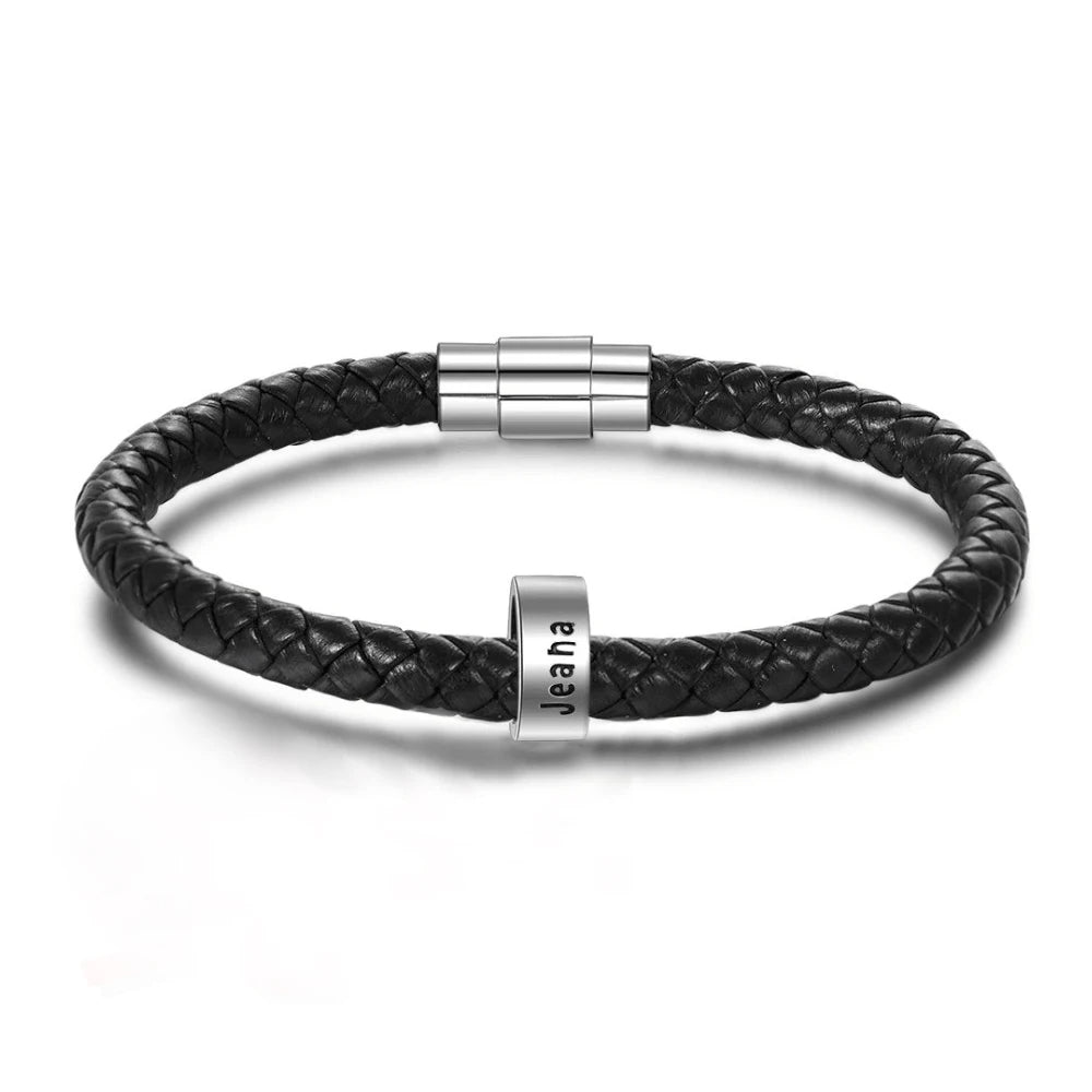 Pulsera de cuero personalizada para hombre