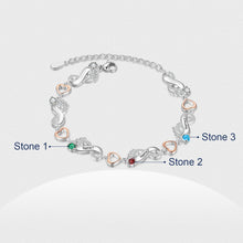 Load image into Gallery viewer, Pulsera de pie de bebé personalizada con corazones múltiples