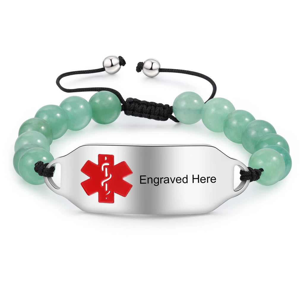 Pulsera de identificación de alerta médica personalizada para mujer