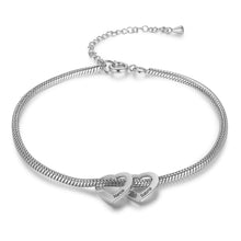 Load image into Gallery viewer, Pulseras personalizadas con dijes de corazón de acero inoxidable para mujer