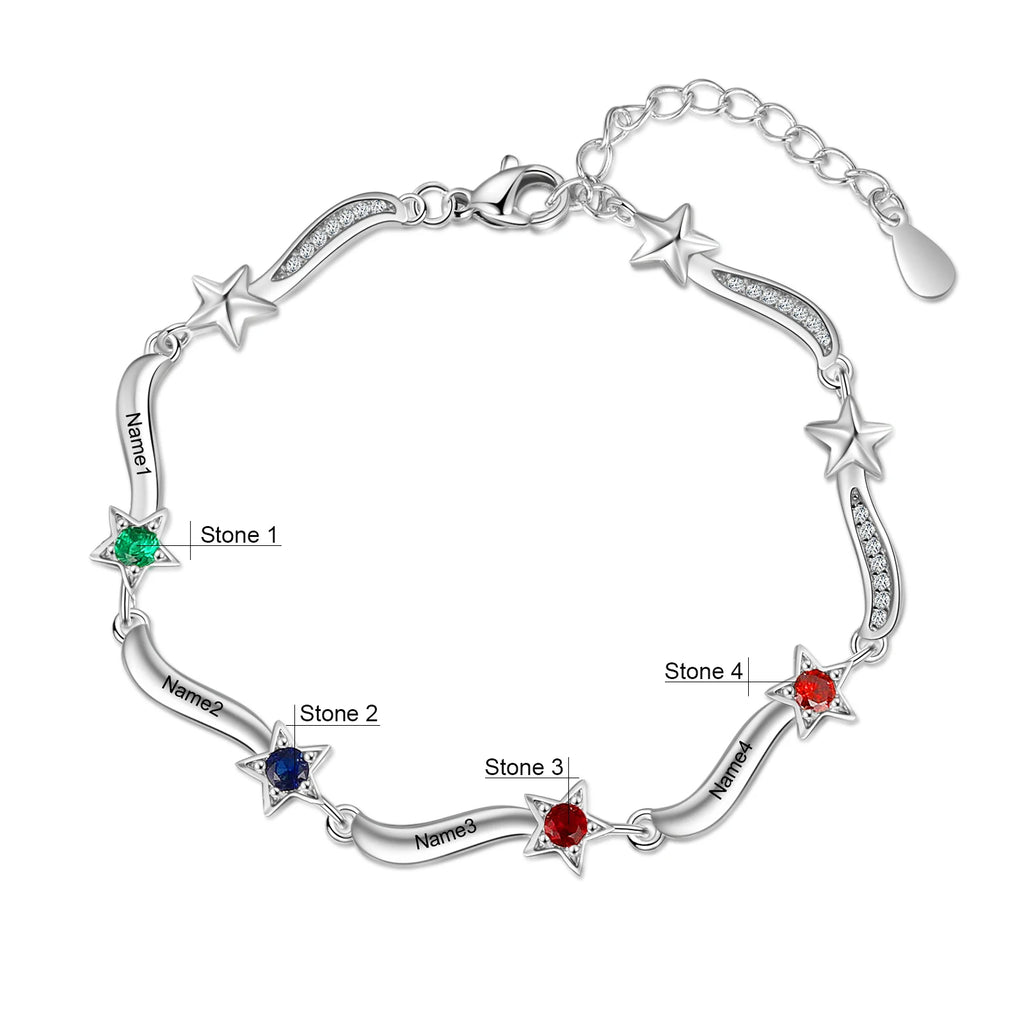 pulsera personalizada con grabado de 2-7 nombres para madres