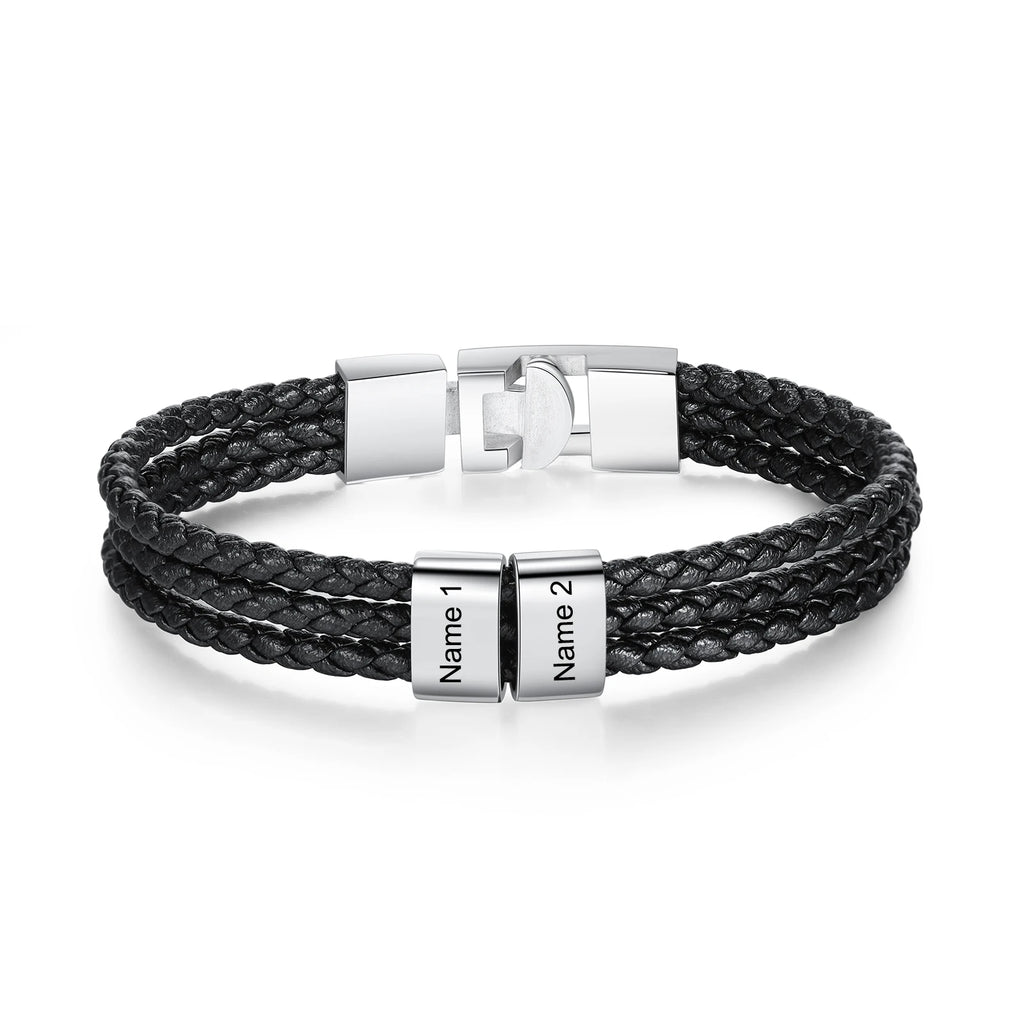 pulsera de cuero trenzado para hombre