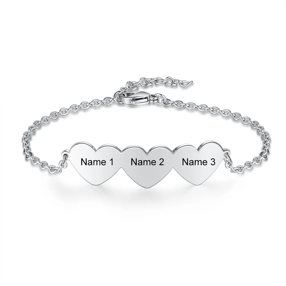 Pulseras personalizadas de acero inoxidable para mujer