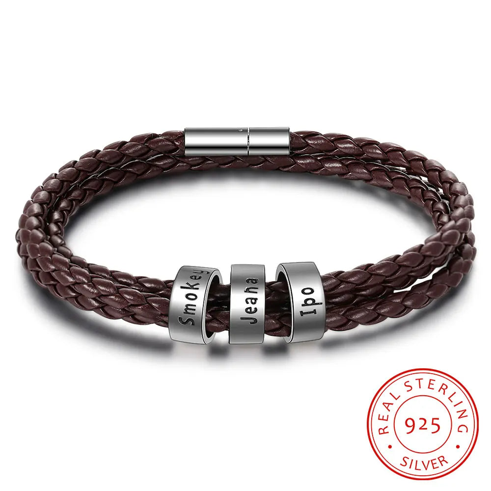 pulsera de plata de ley 925 para hombre