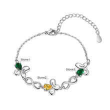 Load image into Gallery viewer, pulsera de mariposa personalizada con incrustaciones de piedra natal