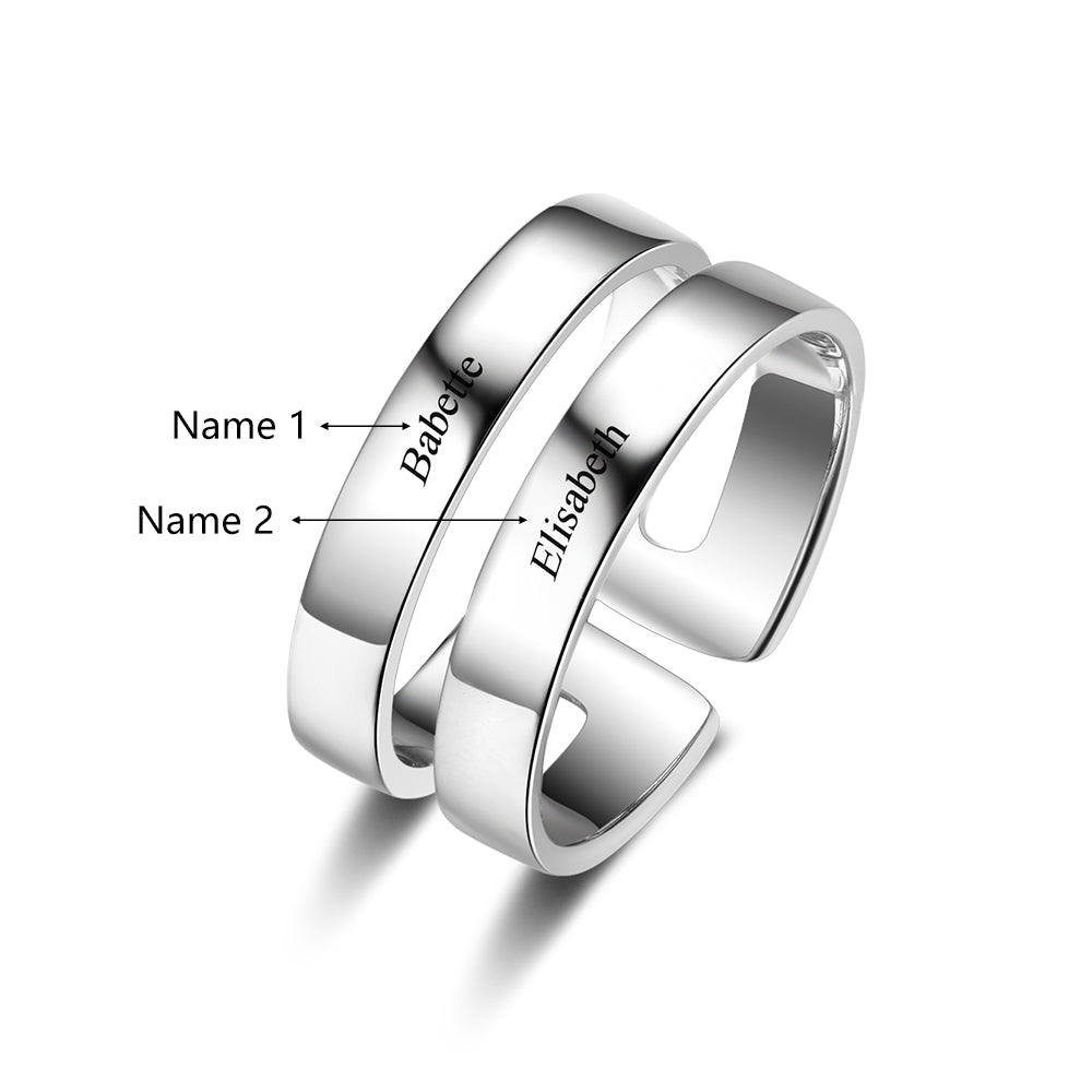 Regalo personalizado grabado nombre promesa anillos para mujeres personalizado BFF