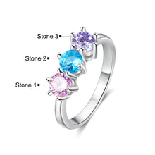 Load image into Gallery viewer, anillos de piedra de nacimiento redondos personalizados para mujer