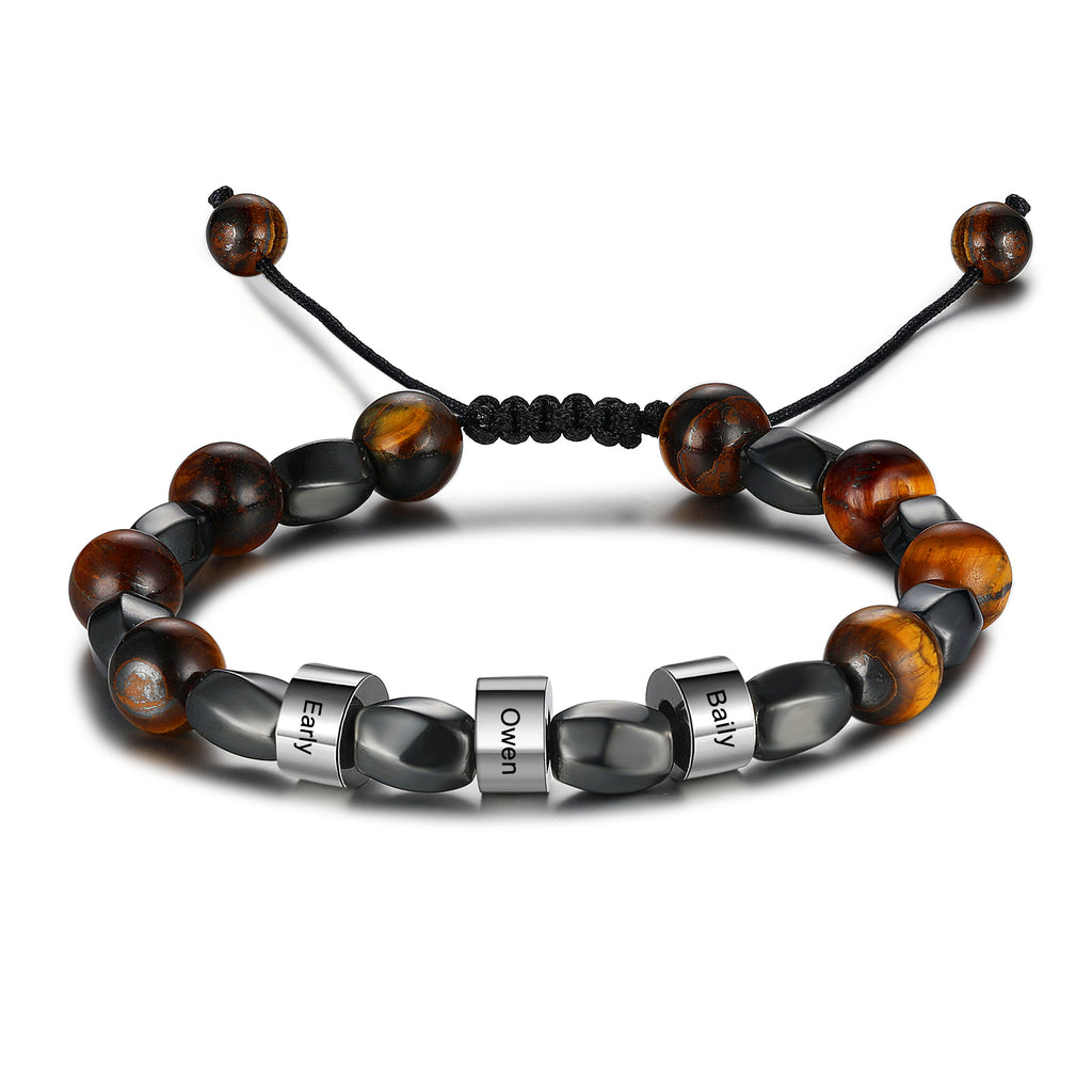 Pulsera de cadena con grabado personalizado para hombre