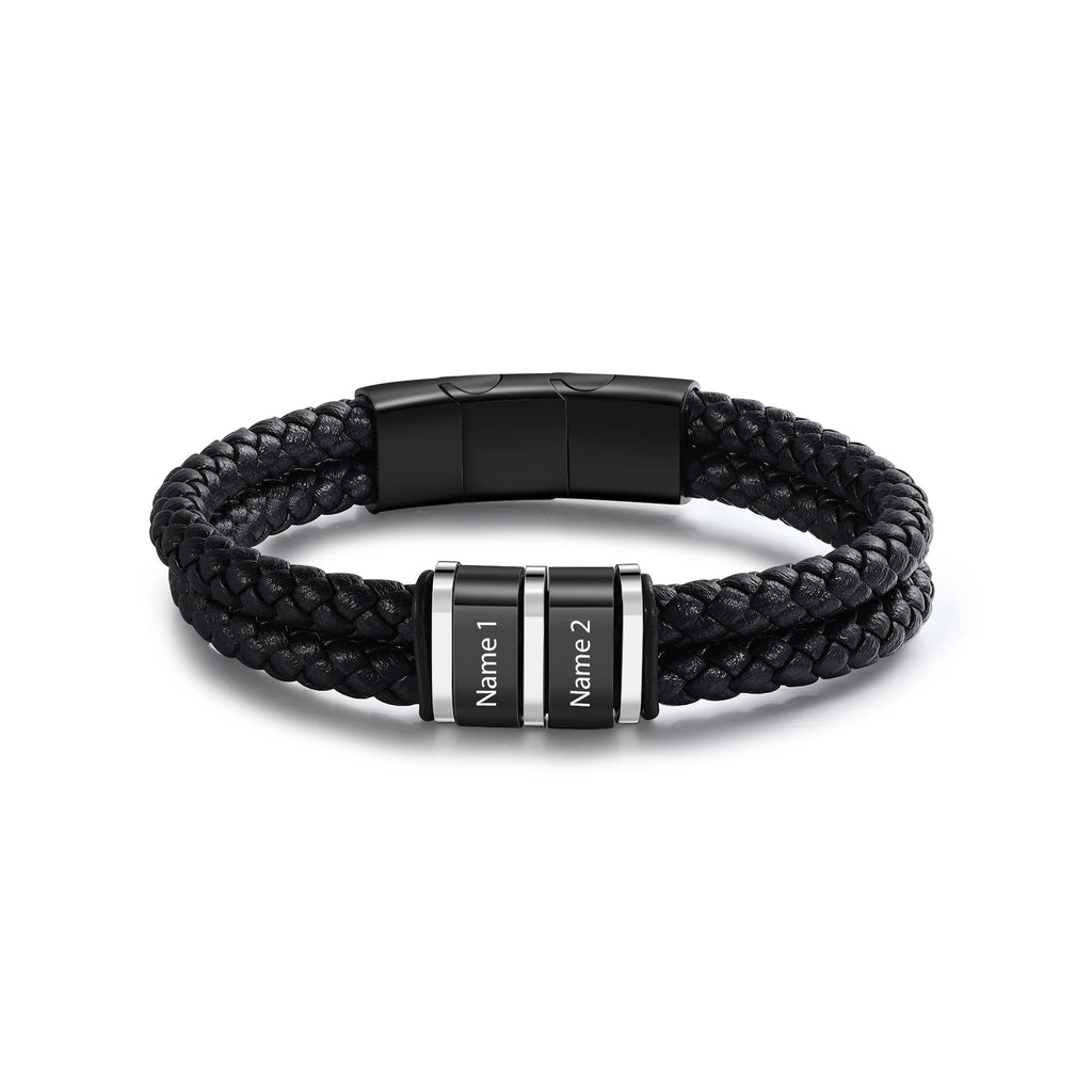 Pulsera de cuero personalizada para hombre