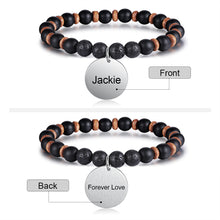 Load image into Gallery viewer, pulsera personalizada de acero inoxidable con disco redondo para hombre