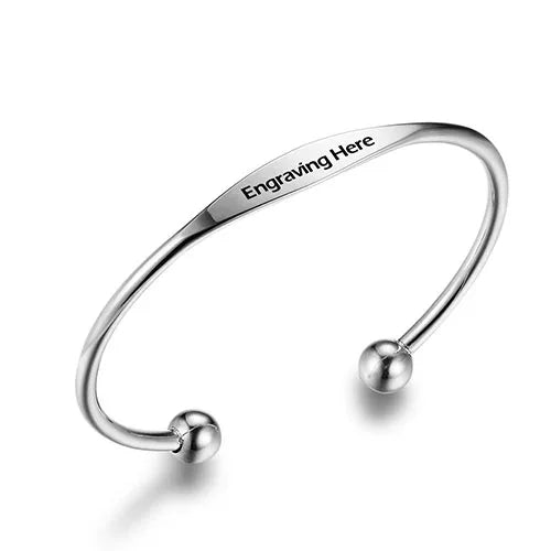 Brazalete personalizado de acero inoxidable para mujer