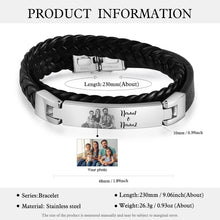 Load image into Gallery viewer, Pulsera de cuero con foto personalizada para hombre