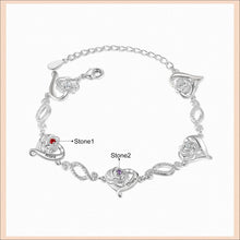 Cargar imagen en el visor de la galería, Pulsera de cadena de corazón con grabado de nombre personalizado