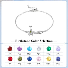 Load image into Gallery viewer, Pulsera personalizada de estrella de mar con piedra natal incrustada