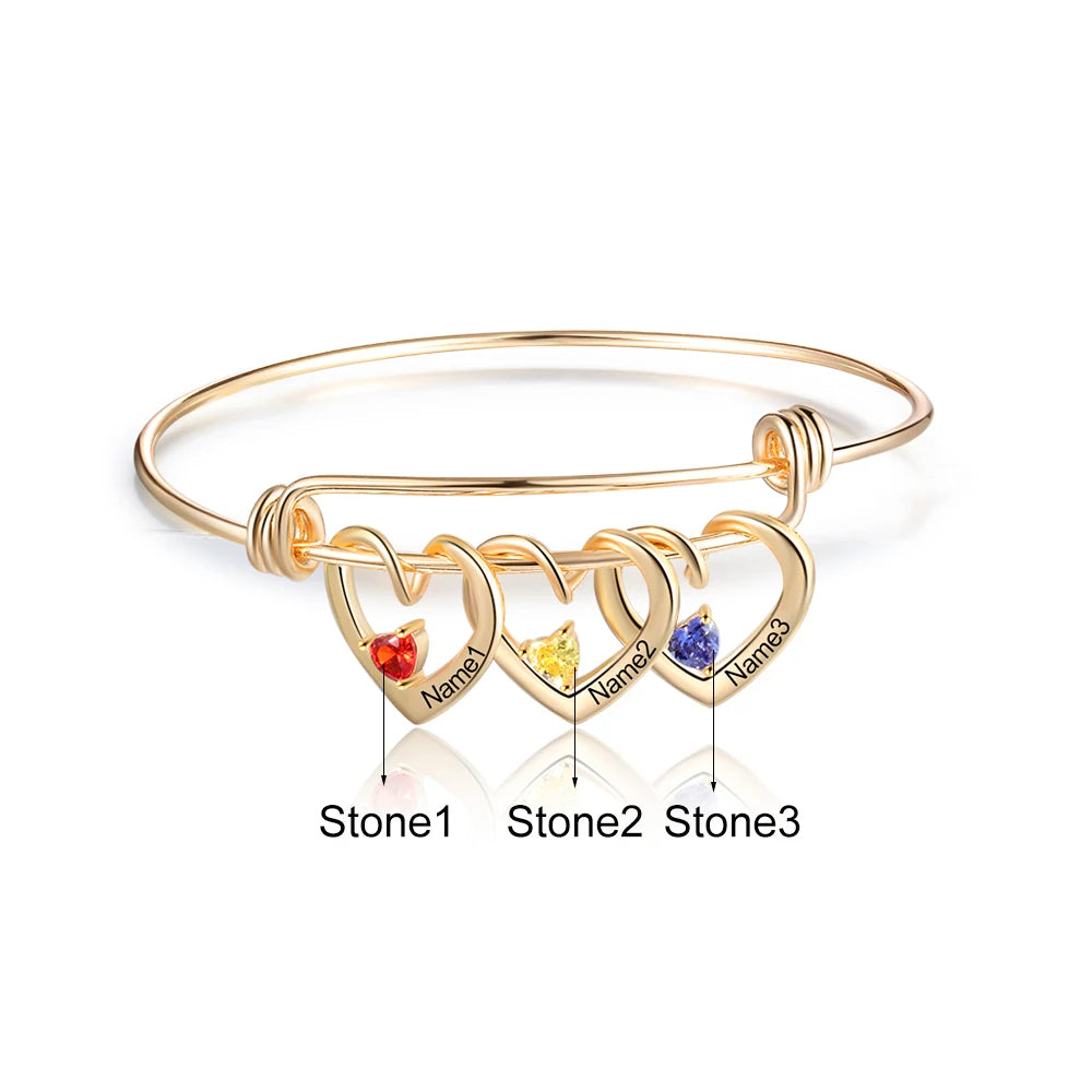 pulsera con colgante de corazón personalizado