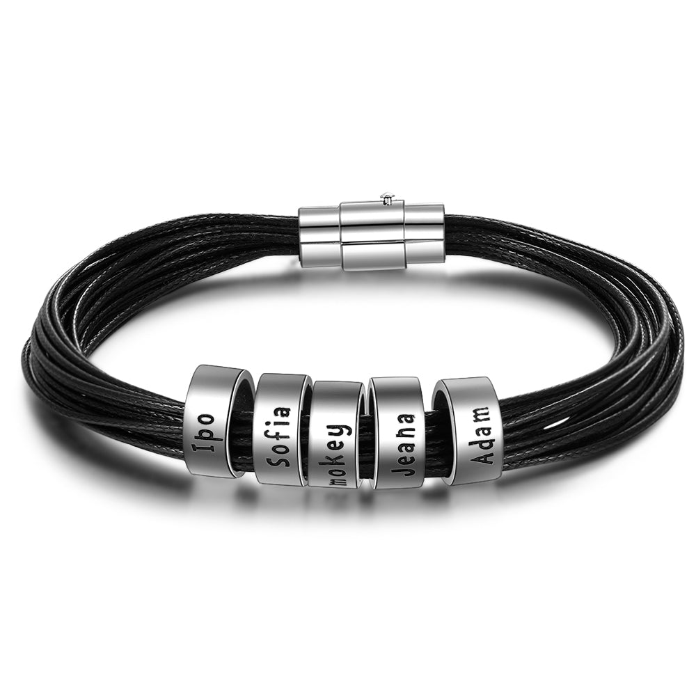 pulsera de cuero personalizada para hombre