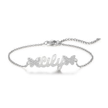 Load image into Gallery viewer, pulsera de plata de ley 925 con dos mariposas