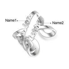 Load image into Gallery viewer, Anillos personalizados ajustables con nombre infinito para mujer