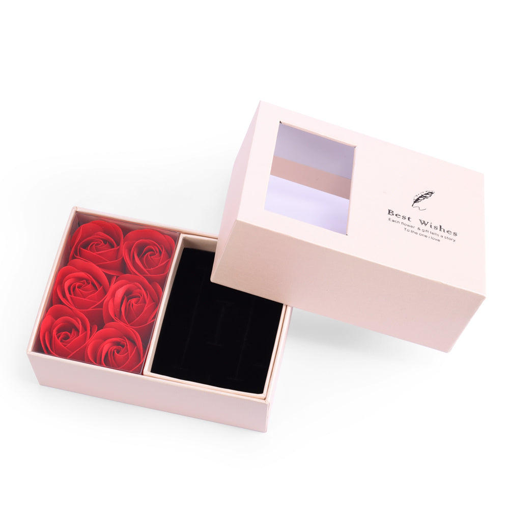 Caja de regalo exquisita de flor de clavel/rosa para joyería