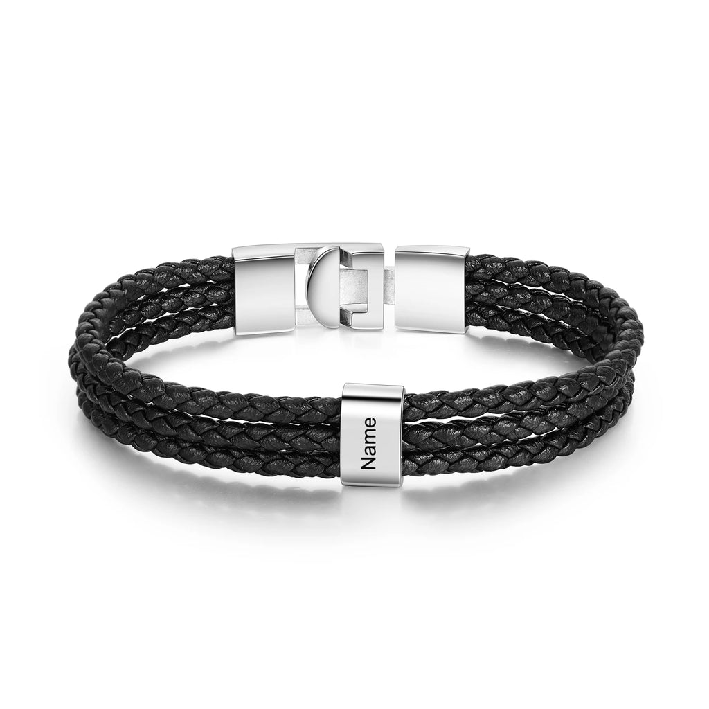 pulsera de cuero trenzado para hombre