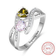 Load image into Gallery viewer, Anillo de Plata de Ley 925 personalizado con nombre de pareja