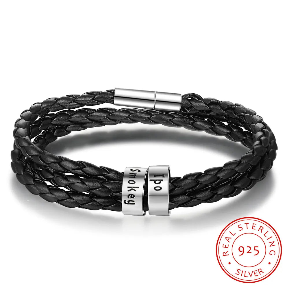 pulsera de plata de ley 925 para hombre