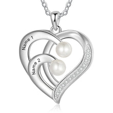 Load image into Gallery viewer, Collar de corazón de perlas personalizado