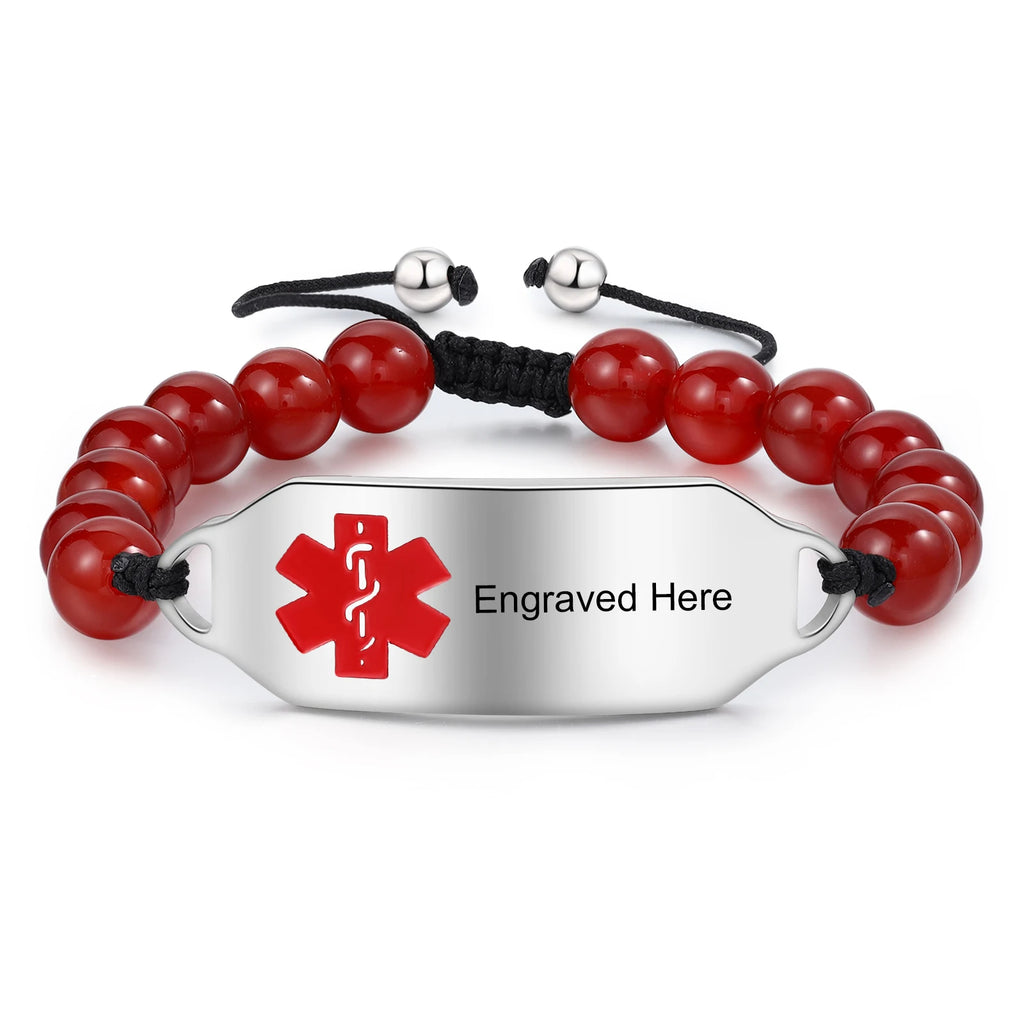 Pulsera de identificación de alerta médica personalizada para mujer