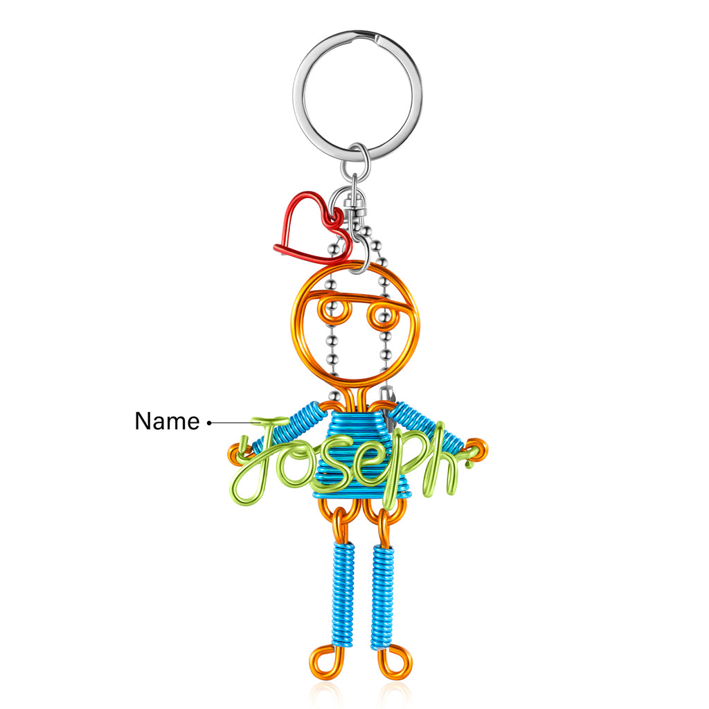 JewelOra-llavero con placa de identificación personalizada para niño y niña, llaveros de alambre de aluminio con nombre personalizado para mujer, regalos de cumpleaños