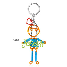 Load image into Gallery viewer, JewelOra-llavero con placa de identificación personalizada para niño y niña, llaveros de alambre de aluminio con nombre personalizado para mujer, regalos de cumpleaños