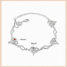 Load image into Gallery viewer, Pulsera de cadena de corazón con grabado de nombre personalizado