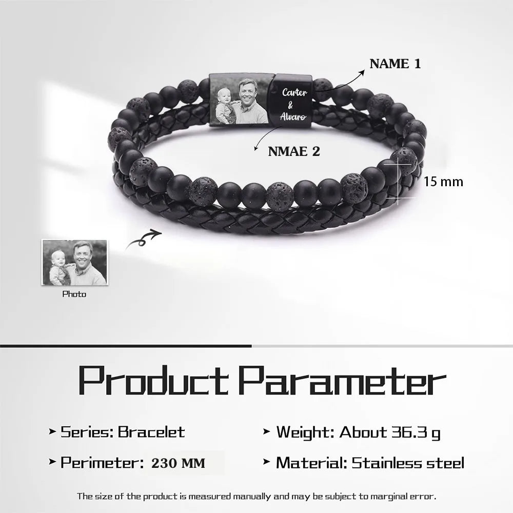 Pulseras personalizadas con foto para hombre