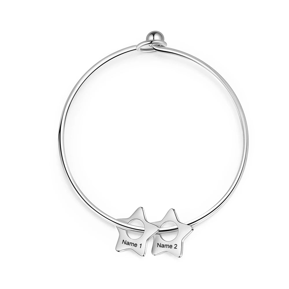 pulsera personalizada de acero inoxidable con nombre grabado para mujer