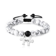 Load image into Gallery viewer, Pulsera de cuentas ajustable con nombre grabado personalizado para hombres y mujeres