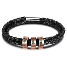 Cargar imagen en el visor de la galería, Pulseras de cuero personalizadas para hombre