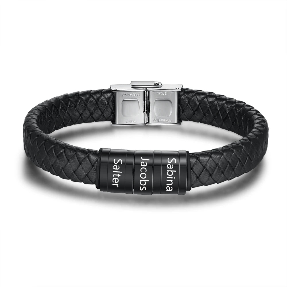 pulsera de cuero trenzado para hombre