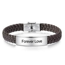 Load image into Gallery viewer, Pulseras de barra de acero inoxidable grabadas personalizadas para hombres