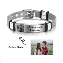 Load image into Gallery viewer, Pulsera personalizada con nombre grabado y fecha para hombre