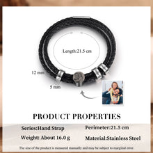 Load image into Gallery viewer, Pulsera de cuero personalizable con cuentas para hombre