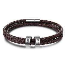 Load image into Gallery viewer, Pulsera de cuero de cuerda trenzada para hombre