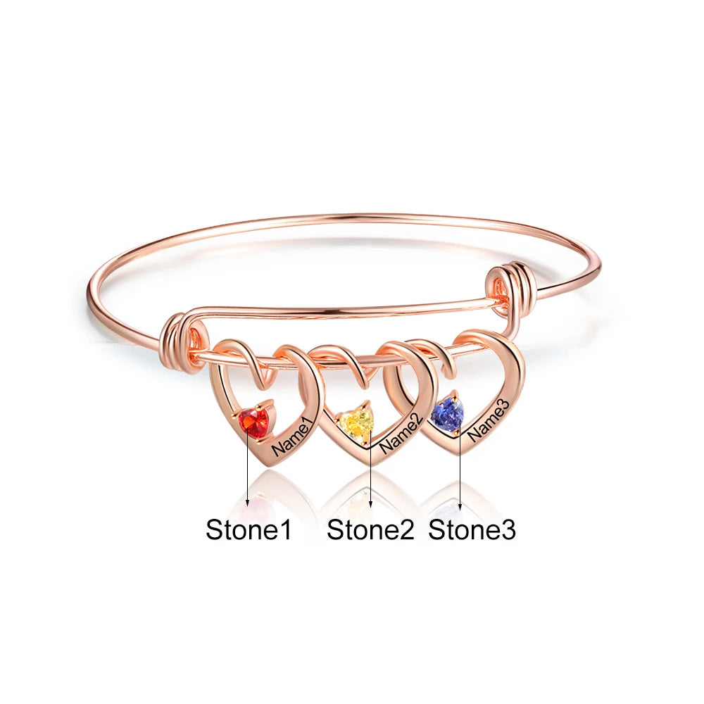 pulsera con colgante de corazón personalizado