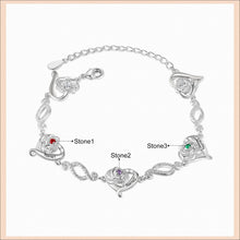 Cargar imagen en el visor de la galería, Pulsera de cadena de corazón con grabado de nombre personalizado