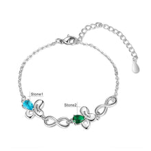 Load image into Gallery viewer, pulsera de mariposa personalizada con incrustaciones de piedra natal