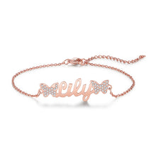 Load image into Gallery viewer, pulsera de plata de ley 925 con dos mariposas