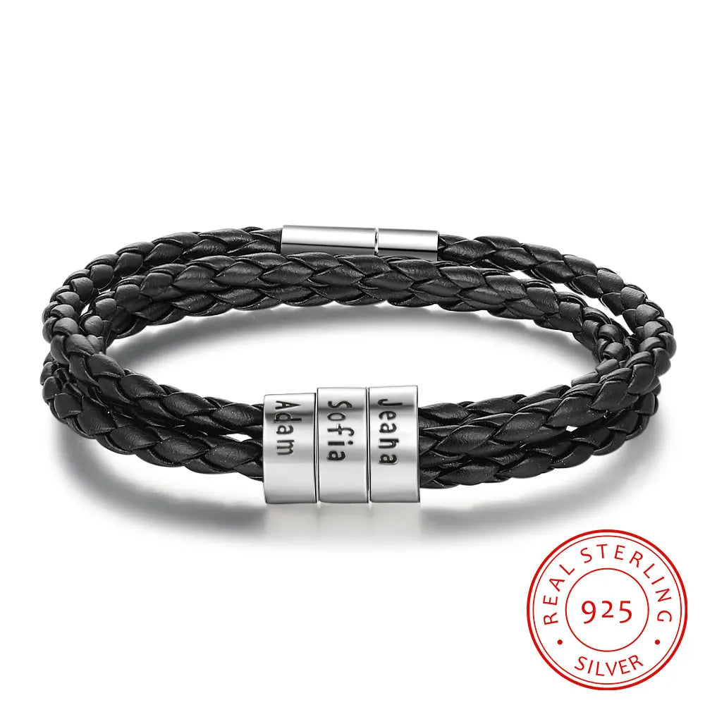 pulsera de plata de ley 925 para hombre