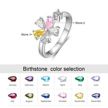 Load image into Gallery viewer, Elegante anillo abierto de flores personalizado para mujer