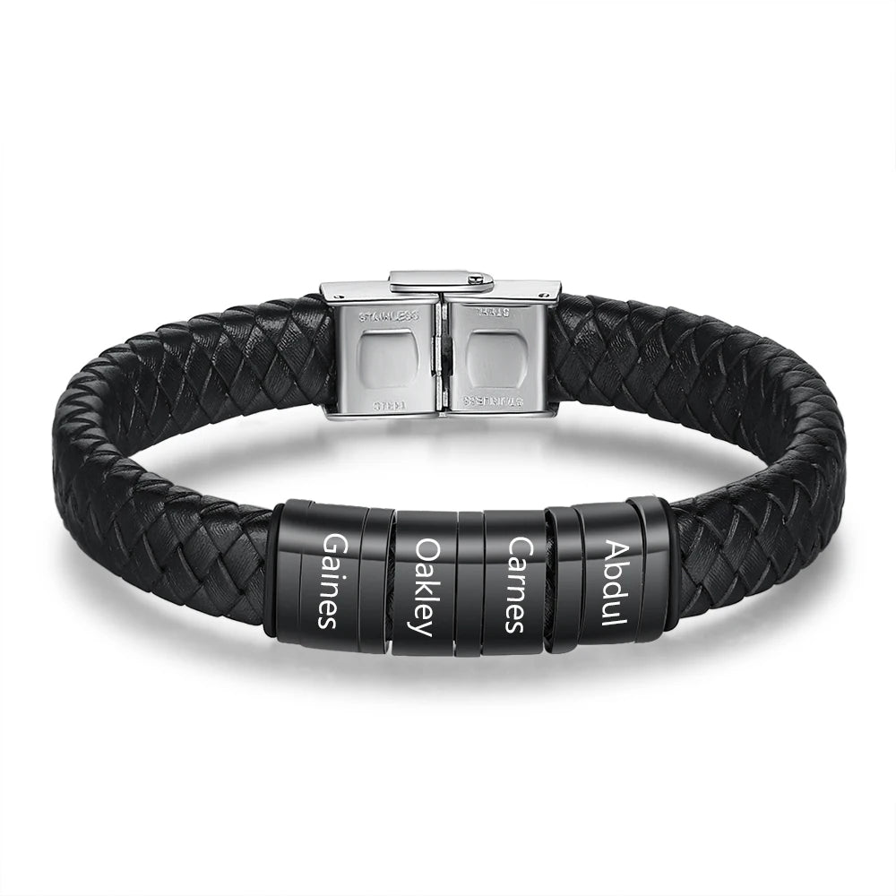 pulsera de cuero trenzado para hombre