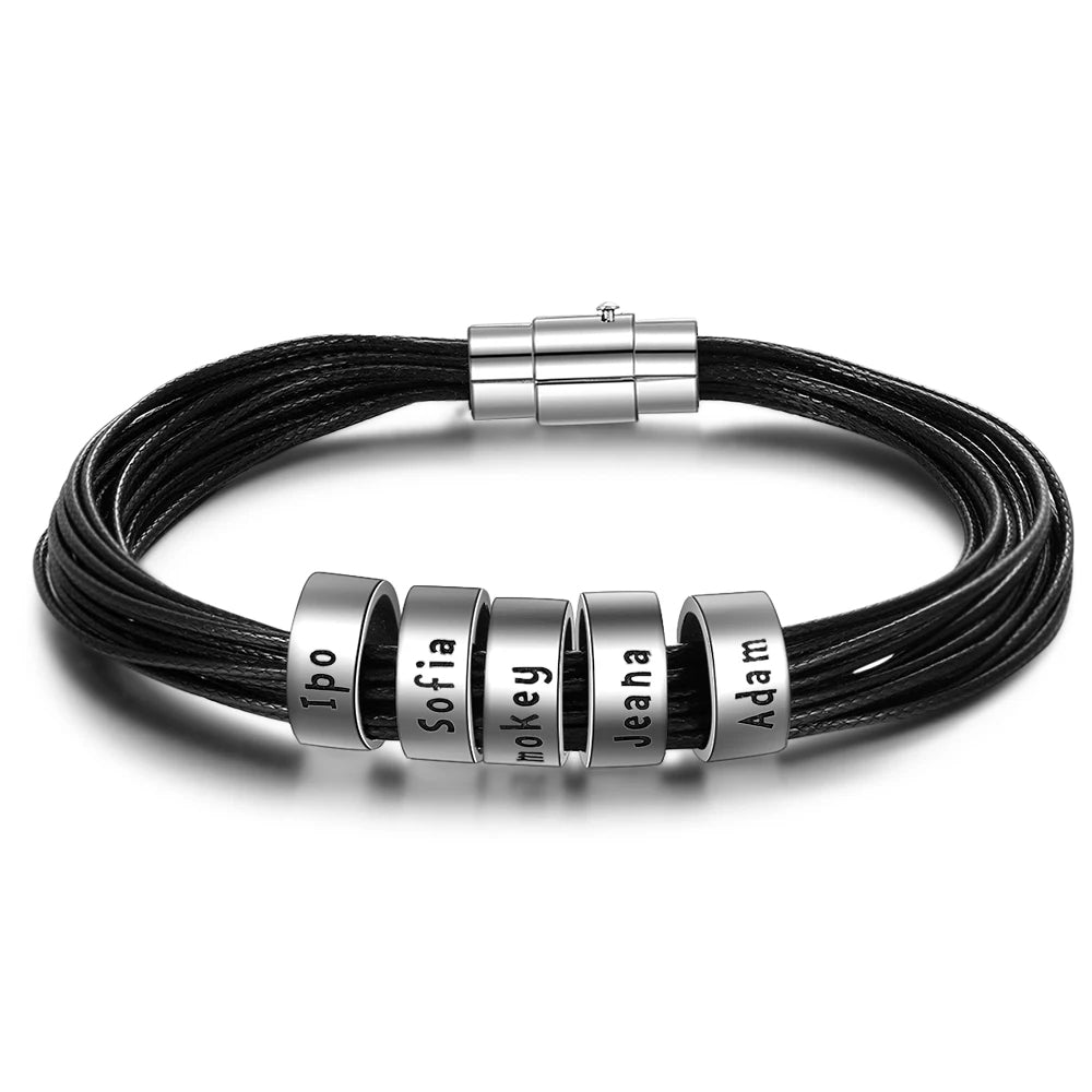 pulsera de cuero personalizada para hombre