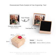 Load image into Gallery viewer, Caja de regalo personalizada con foto y flor de Rosa